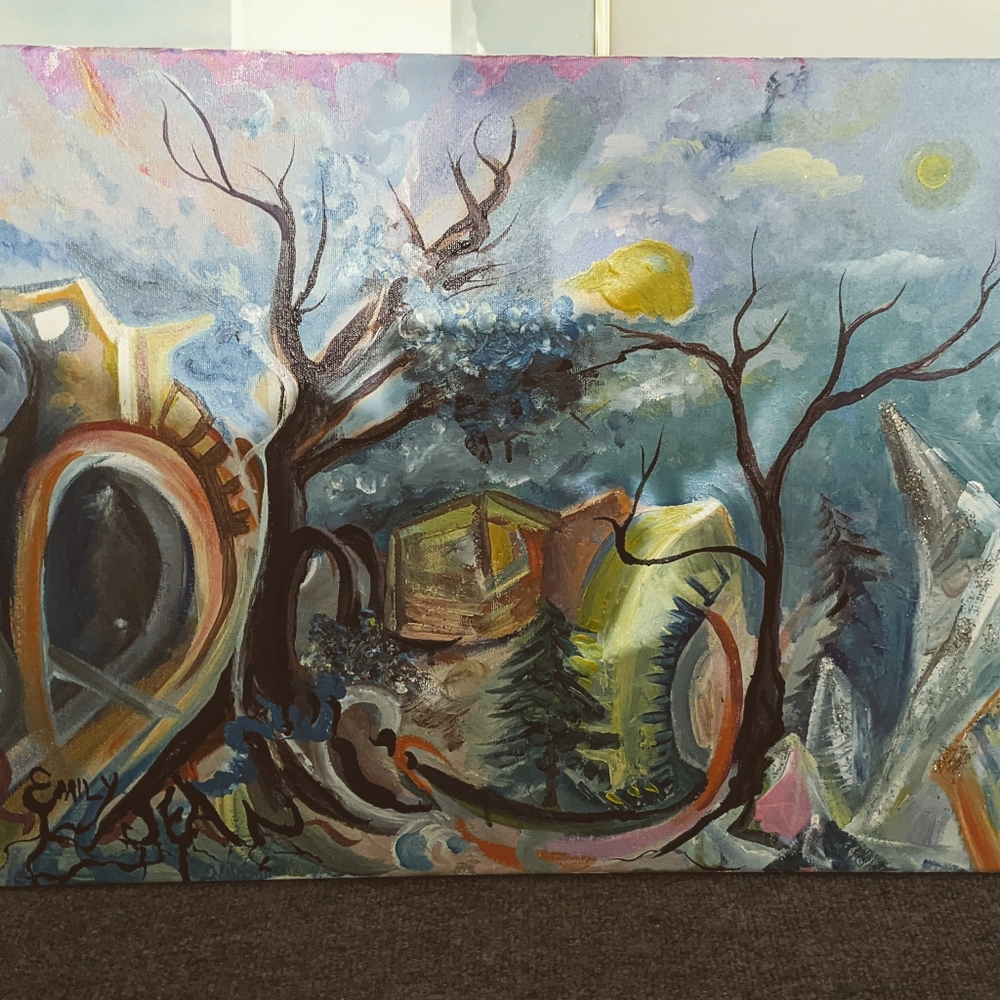 Abstract Magical Night Painting #FairygodmotherEmilyJean original